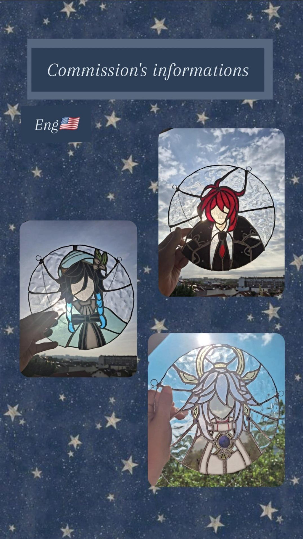 Commande de vitrail Genshin impact - Honkai star rail - Fan art Genshin impact - Vitrail