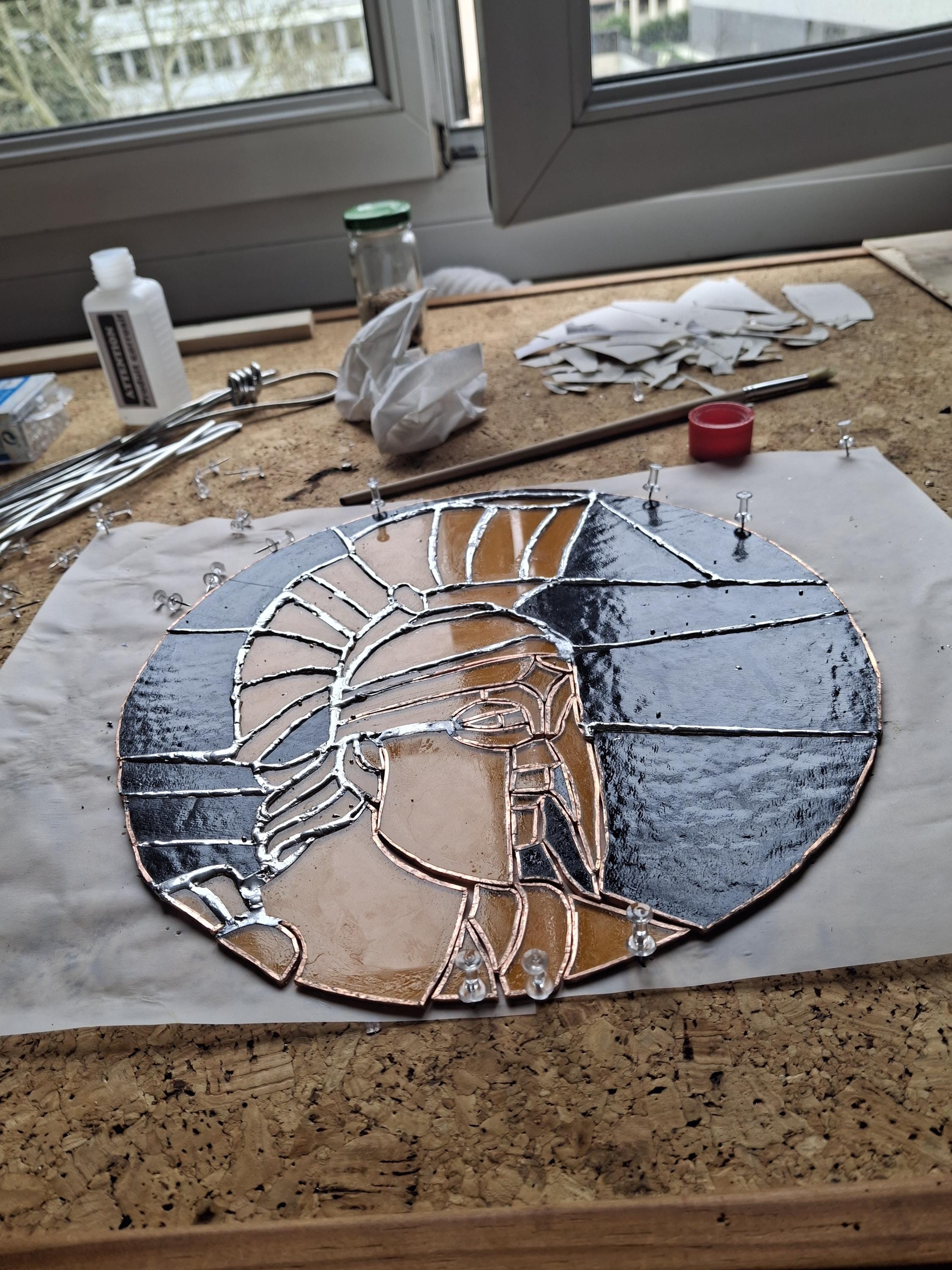 Achilles Stained glass - Greek mythology stained glass - The song of Achilles art
