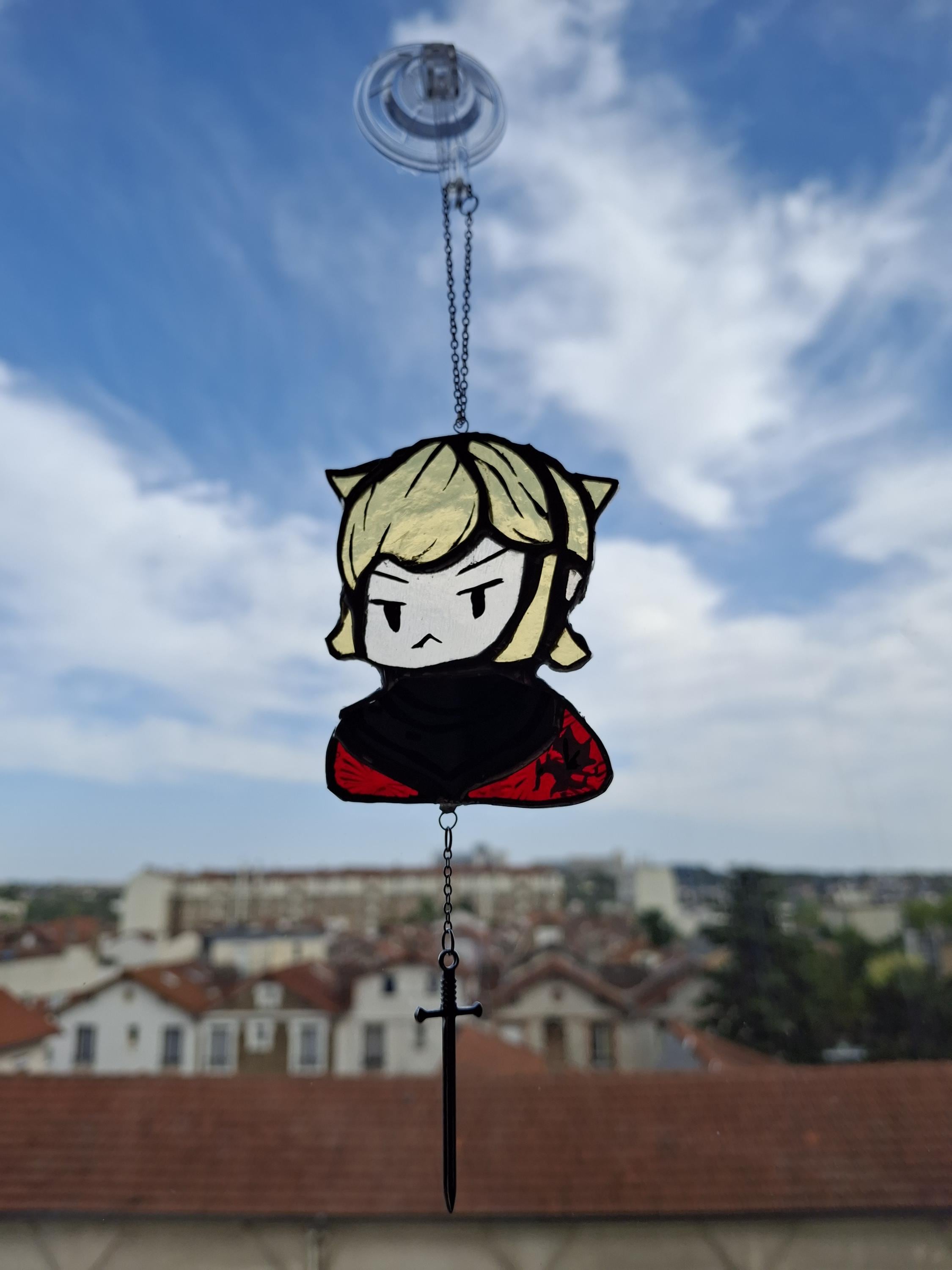 BBC Merlin - vitrail Arthur Pendragon - attrape-soleil fait main