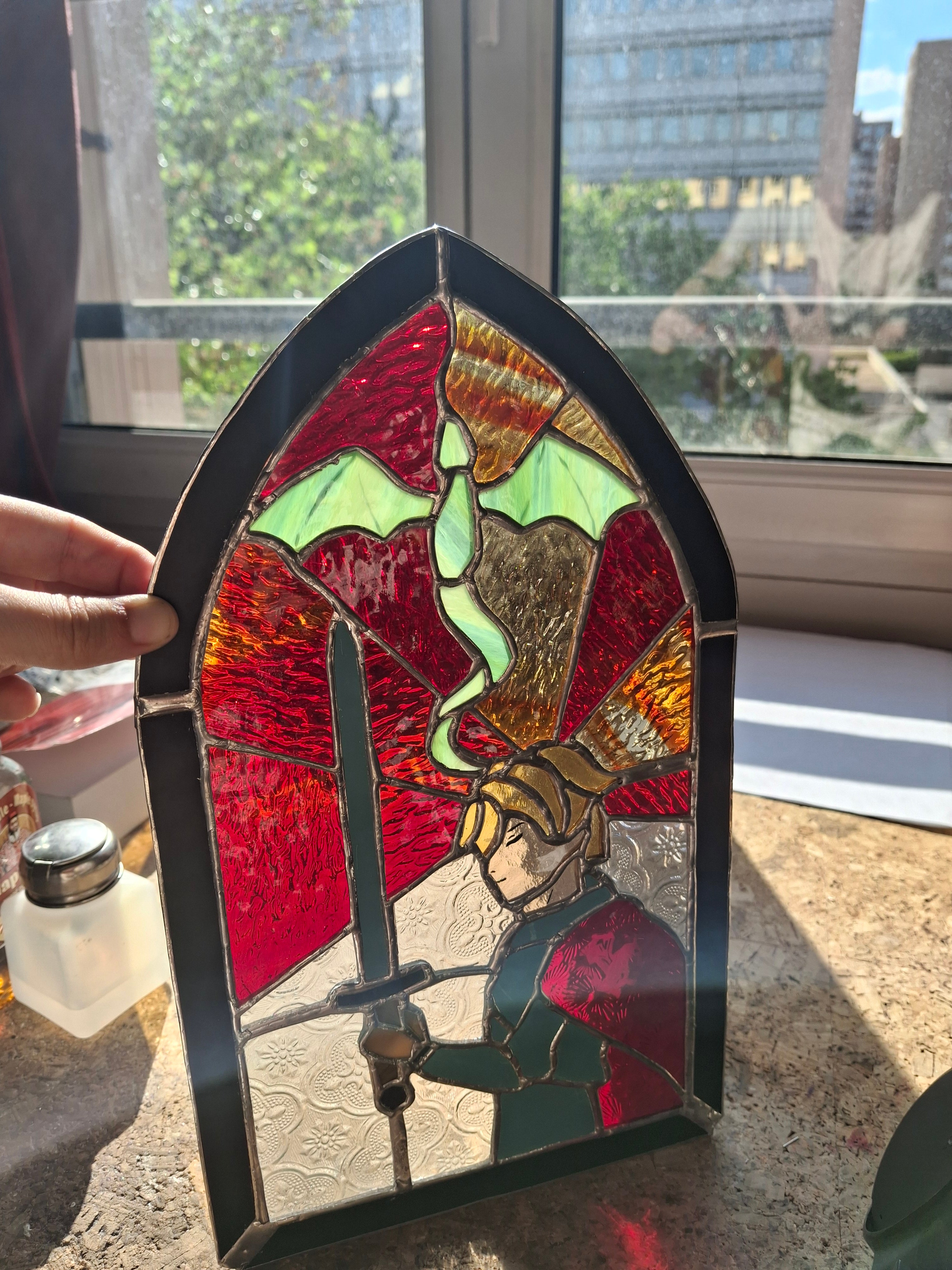 BBC Merlin - Arthur pendragon Stained glass artwork