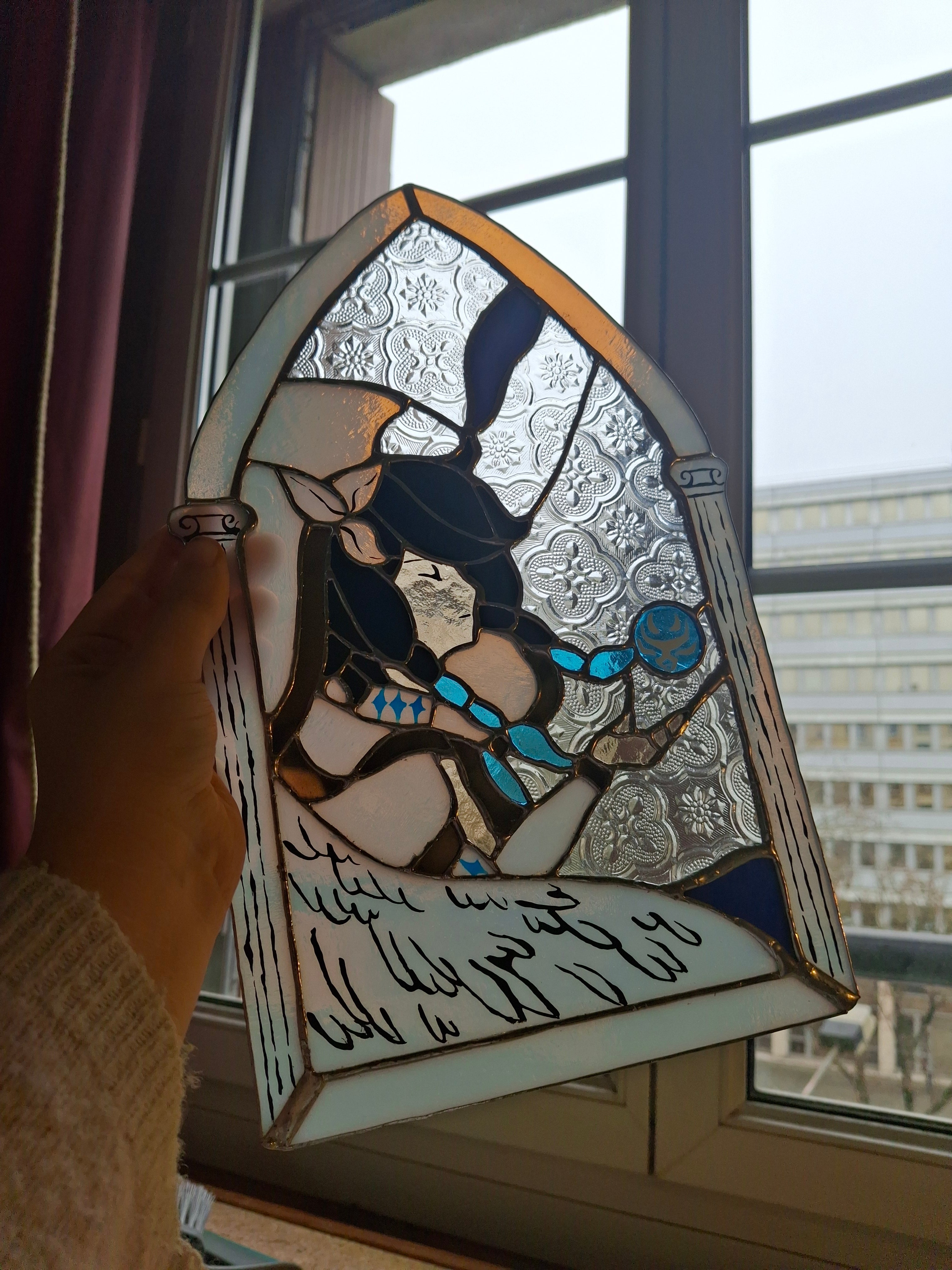 Genshin Impact Barbatos Venti stained glass