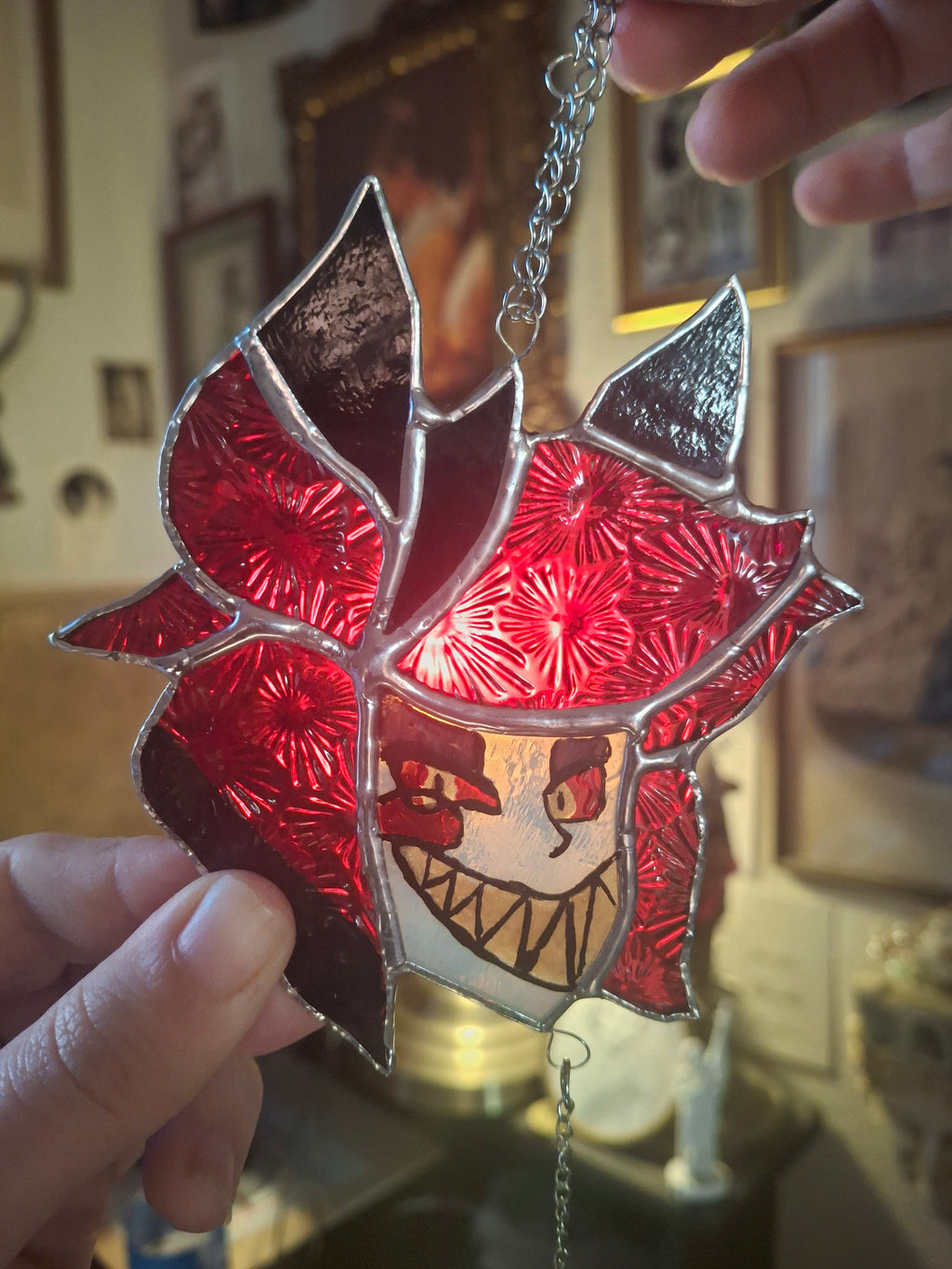 Alastor mini stained glass - Hazbin Hotel sun catcher