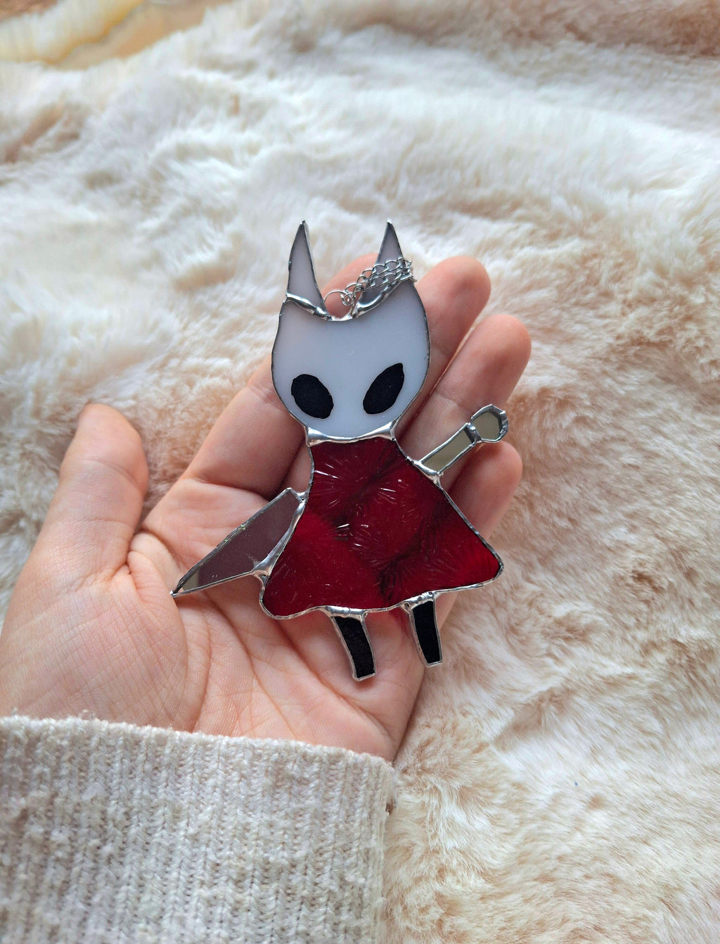 Hollow knight Silksong Hornet mini stained glass - sun catcher