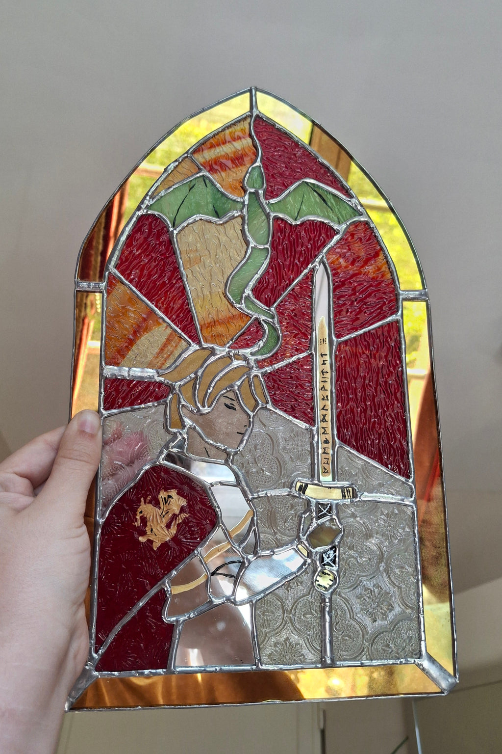 BBC Merlin - Arthur pendragon Stained glass artwork