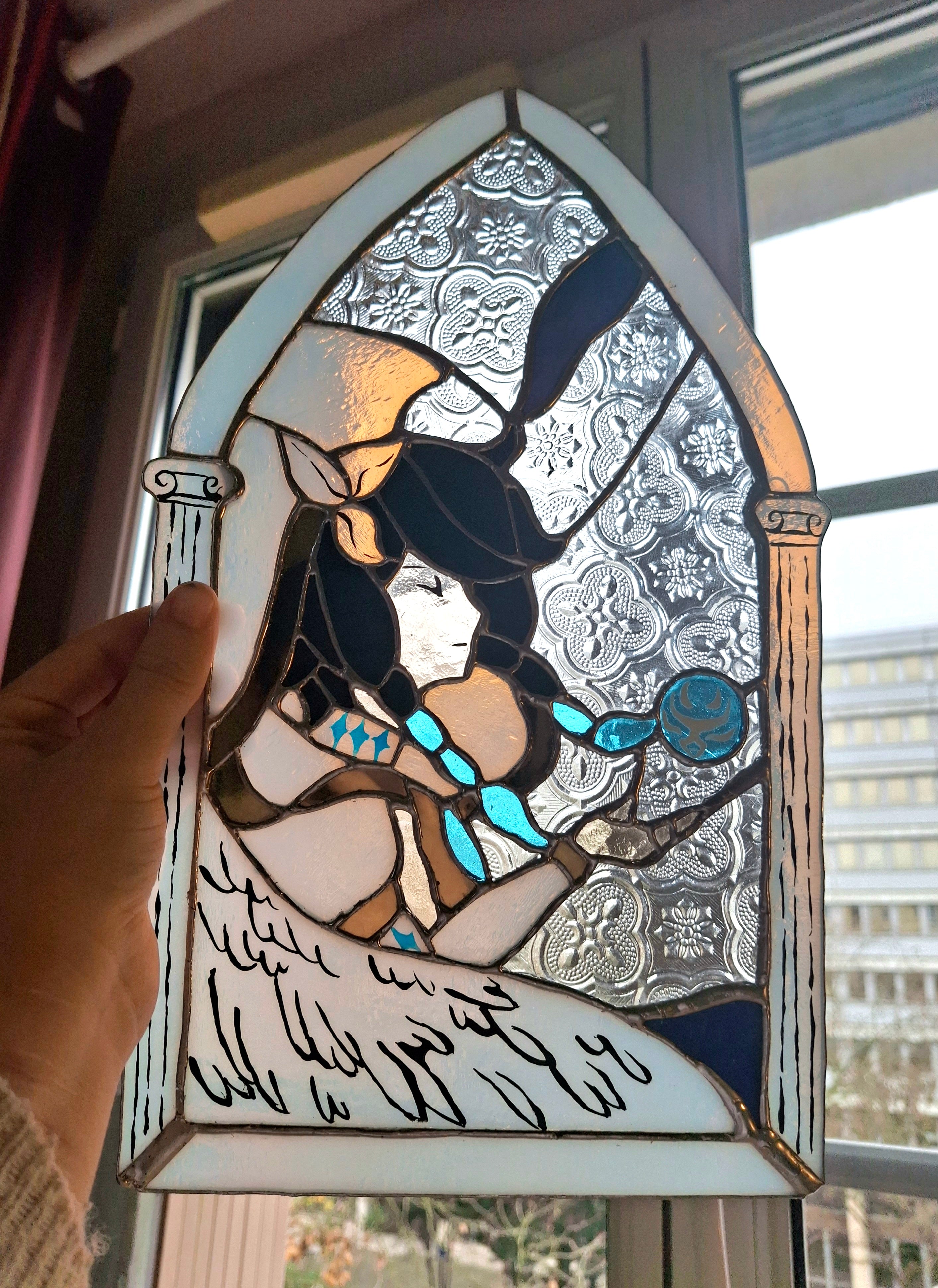 Genshin Impact Barbatos Venti stained glass