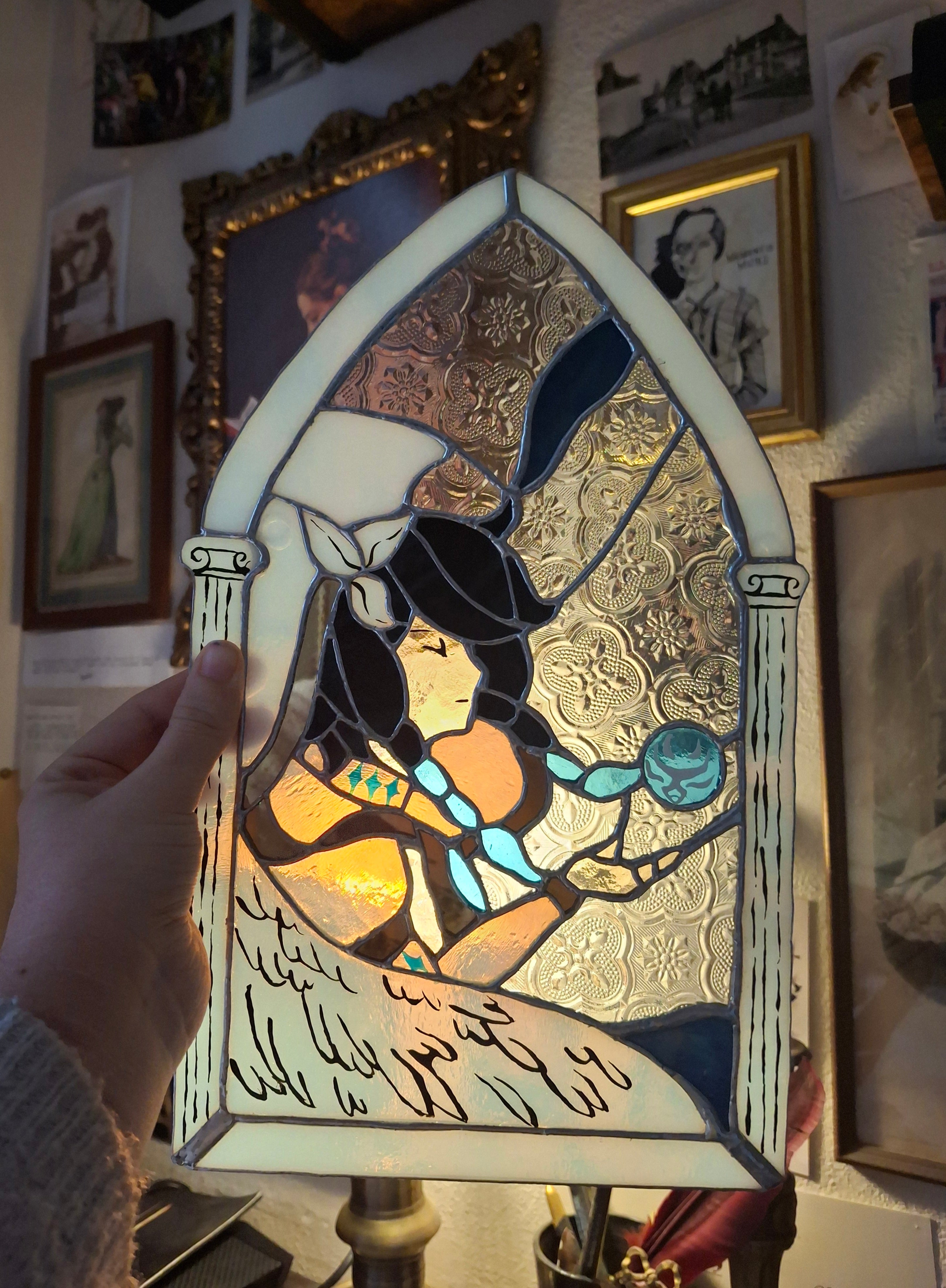 Genshin Impact Barbatos Venti stained glass