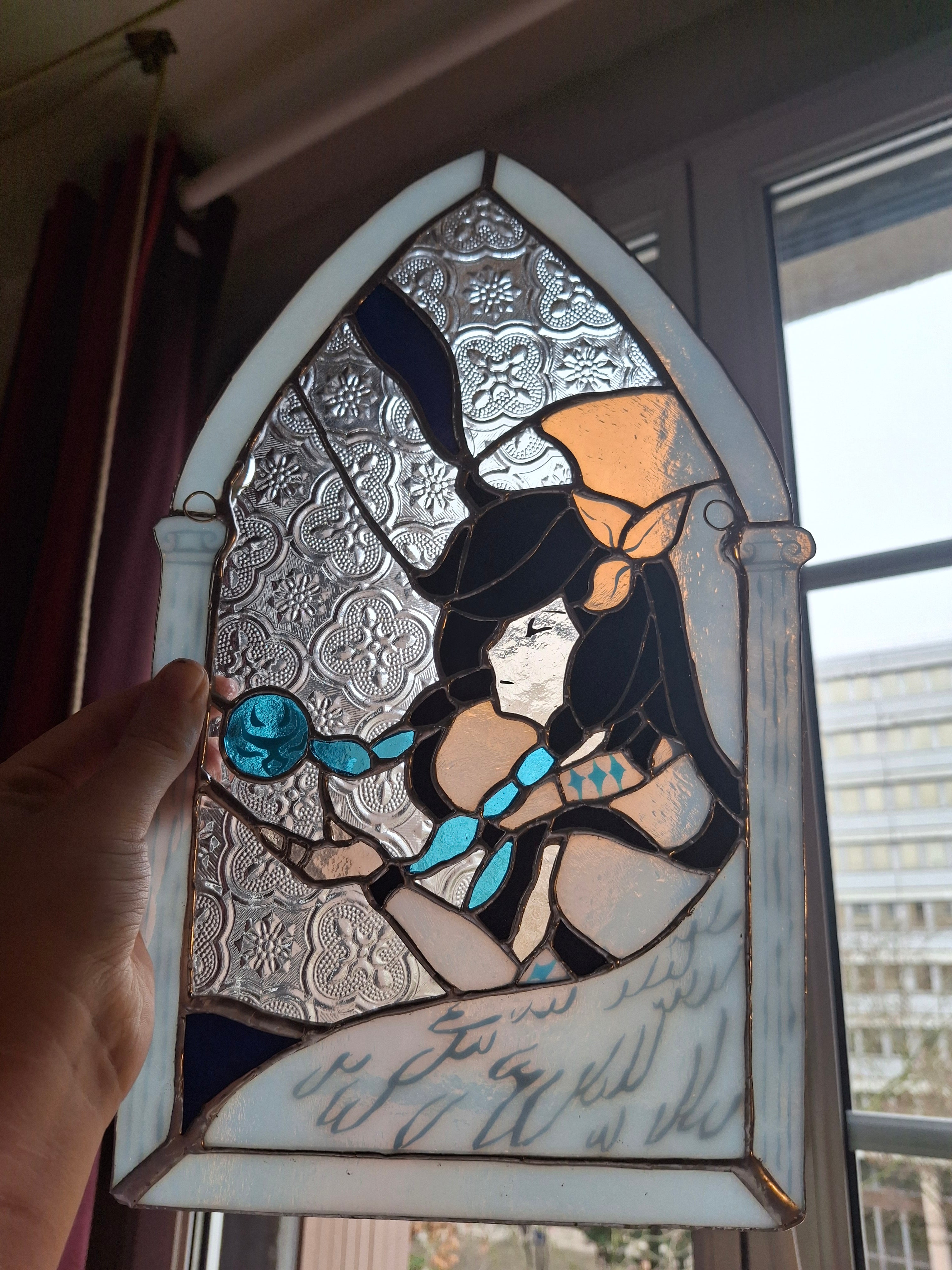 Genshin Impact Barbatos Venti stained glass