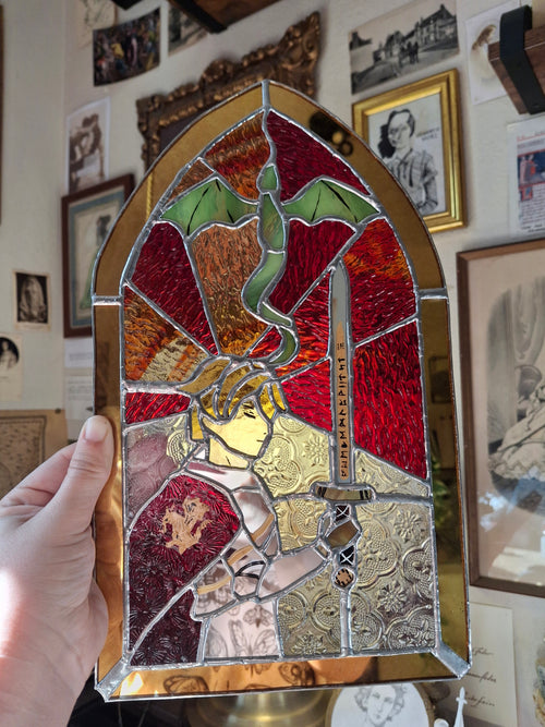 BBC Merlin - Arthur pendragon Stained glass artwork